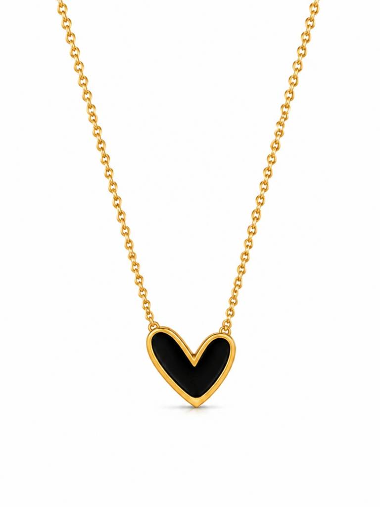 18K Gold Plated Stainless Steel Waterproof & Anti-Tarnish Heart Necklace : N51SJSS0G