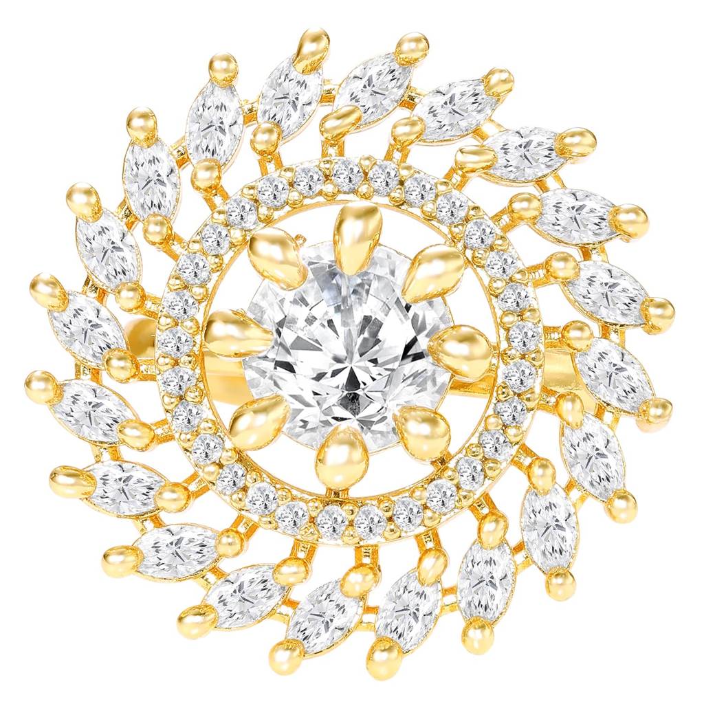 Ethnic Rani Gold Plated Adjustable Fancy Finger Ring For Women : PF04R14GW