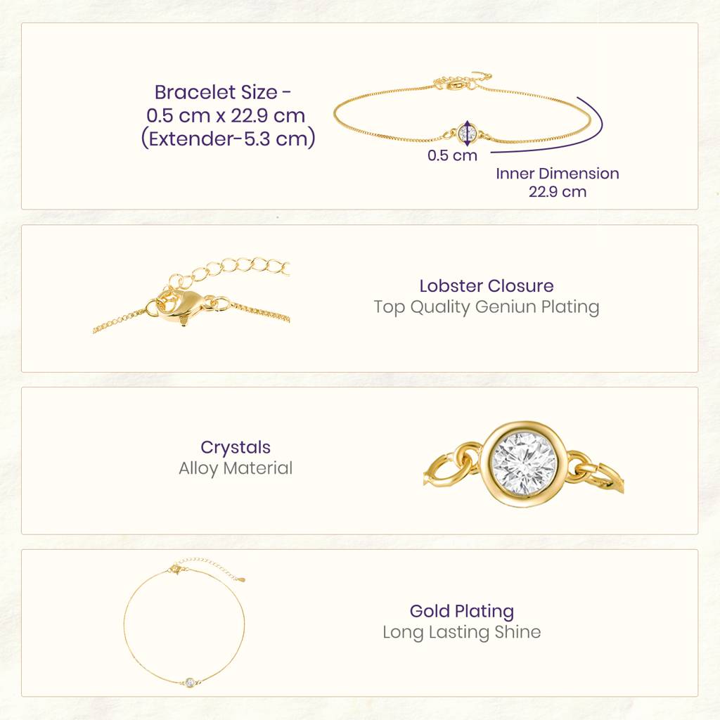 Stylish Adjustable Bracelet For Women & Girls | Gold Plated | Crystal Studded | Festive Stylish Design Jewellery | B : PX8B58G