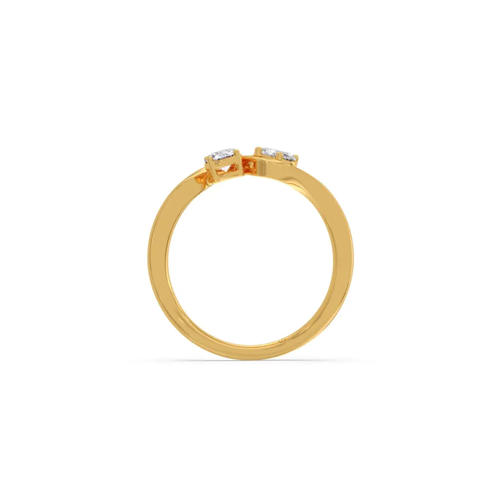 Alternating Round And Oval Diamond Ring : LJ-R00600-14YGLGD-10