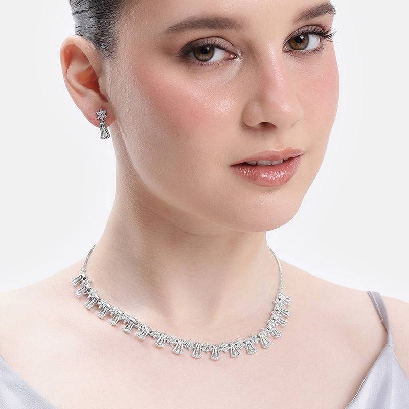 Dazzling Bell Shape Cz Necklace Set For Women|Perfect For Occasion Wear : AD-894-IRWENKER