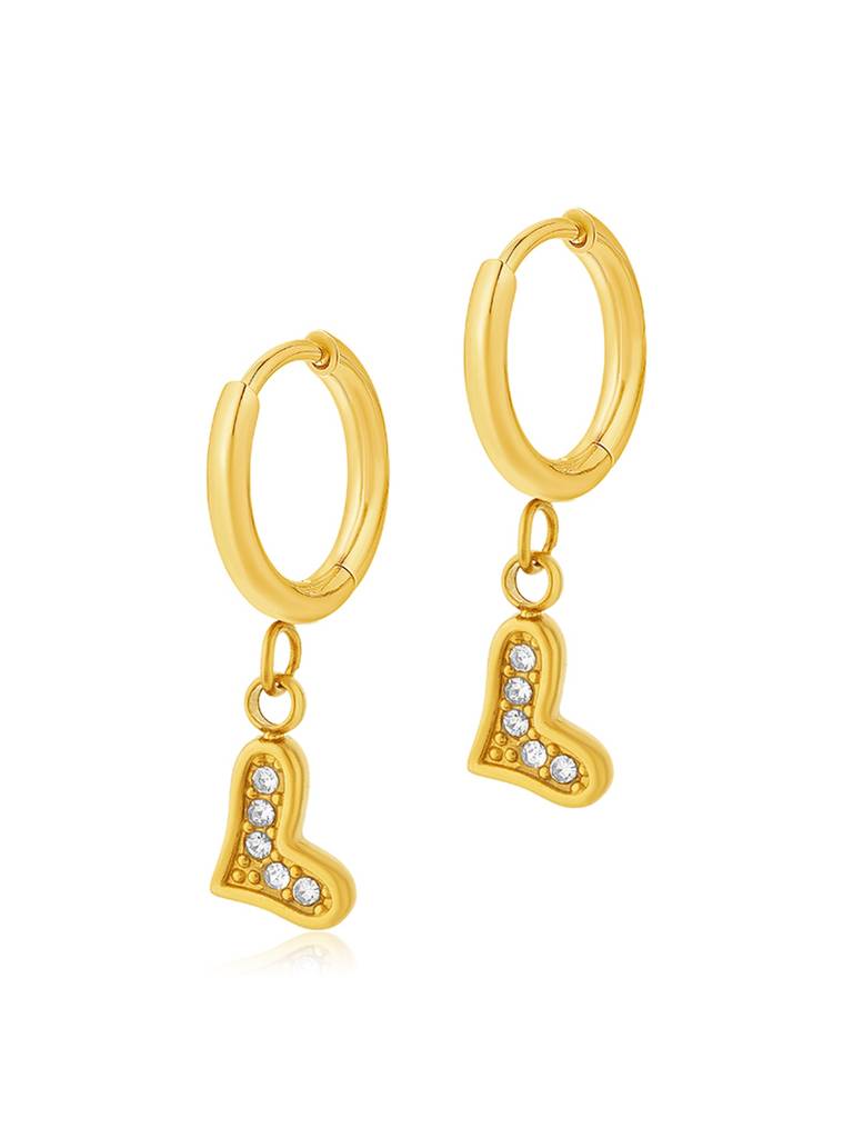 18K Gold Plated Crystal Drop Earrings Stainless Steel Waterproof & Anti-Tarnish : E23ASSS0G