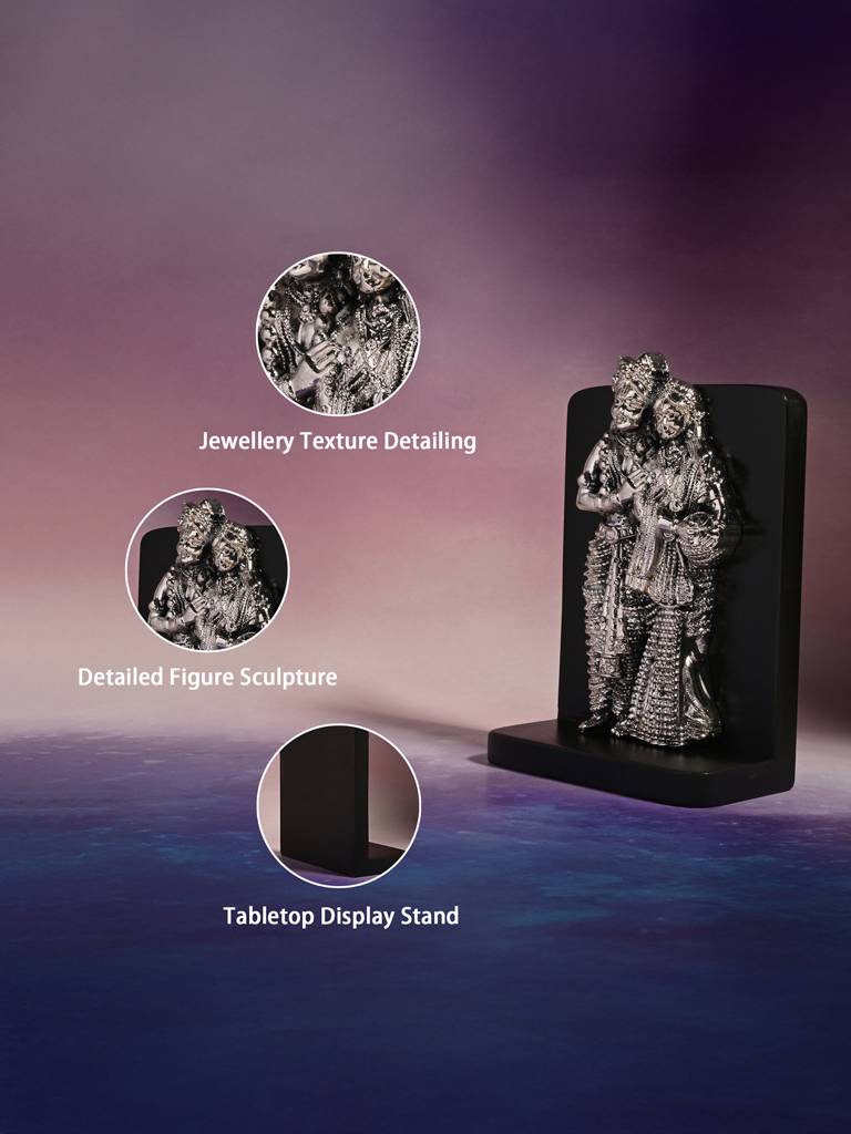 Pure 999 Silver Plated Radha Krishna Idol : EJGFT385