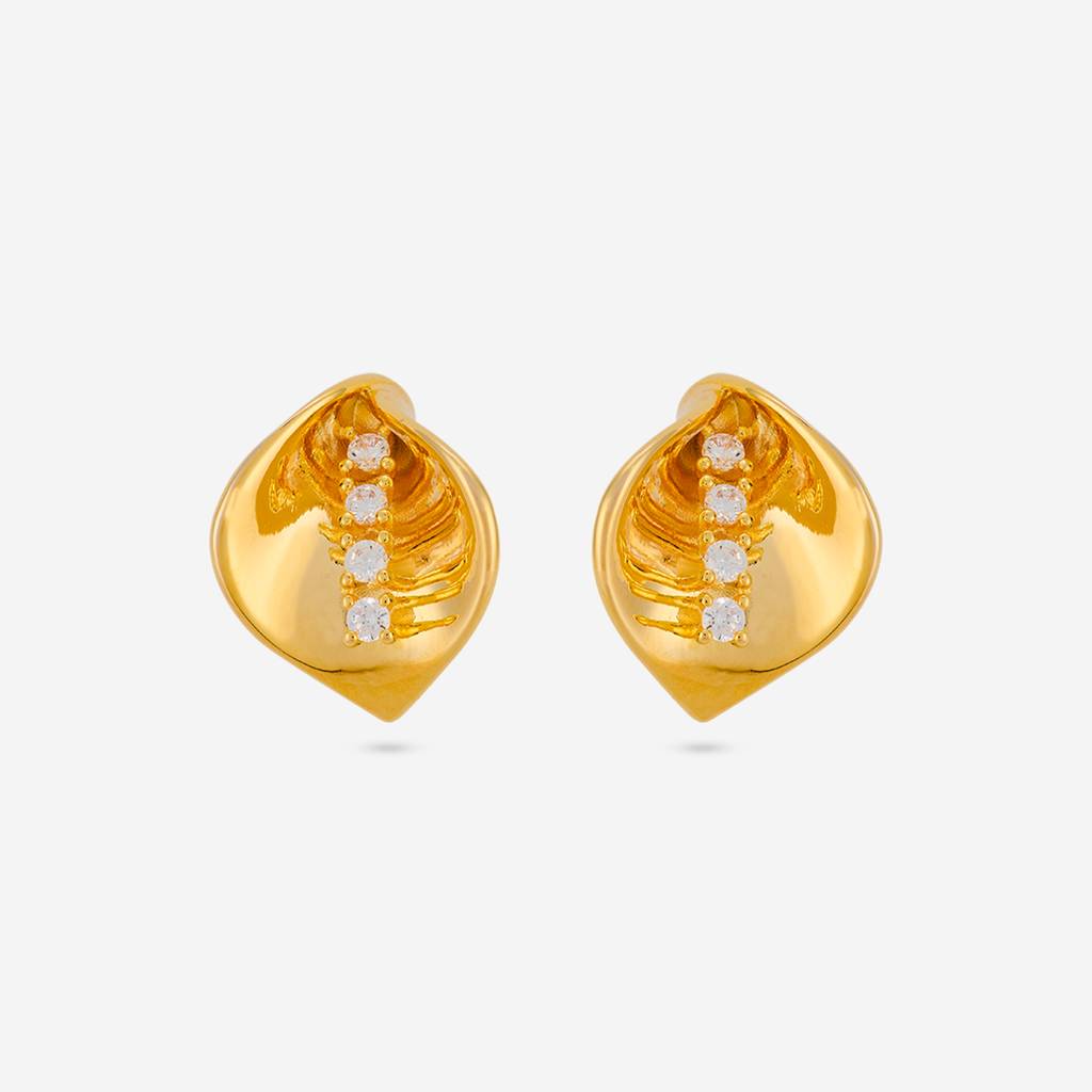 White Gold - Plated Casual Wear Trendy Zircon Earring - 464537 : 464537