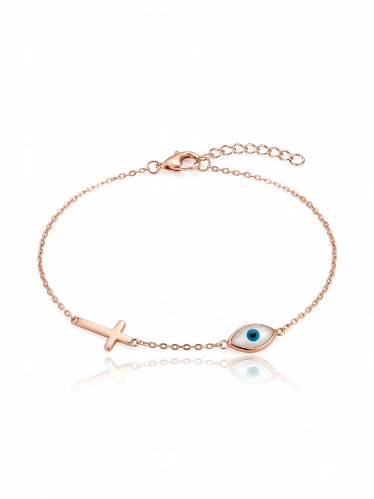 925 Silver Crossed Gaze Bracelet For Women : BR-93