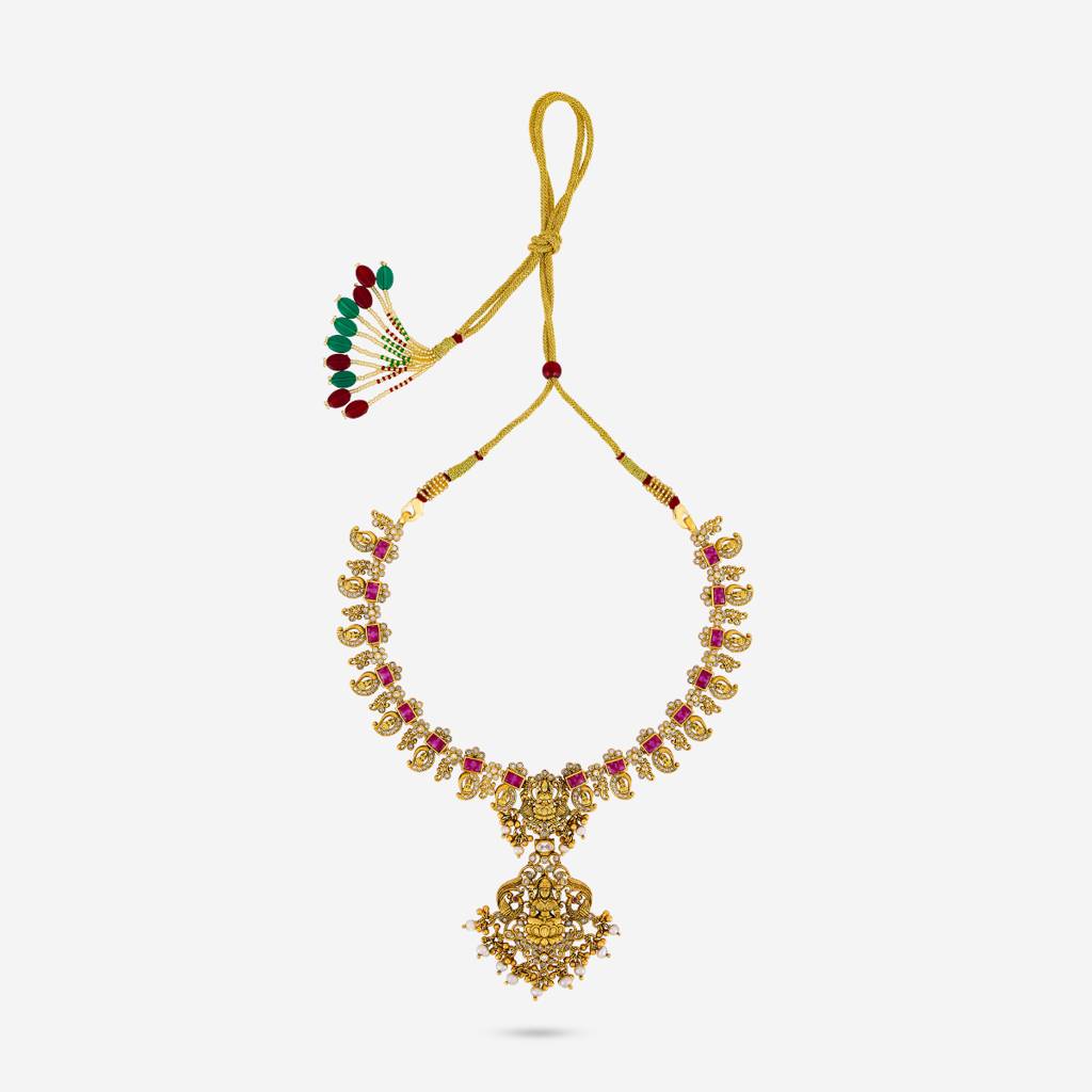 Gold - Plated Bridesmaid Temple Necklace - 434407 : 454363