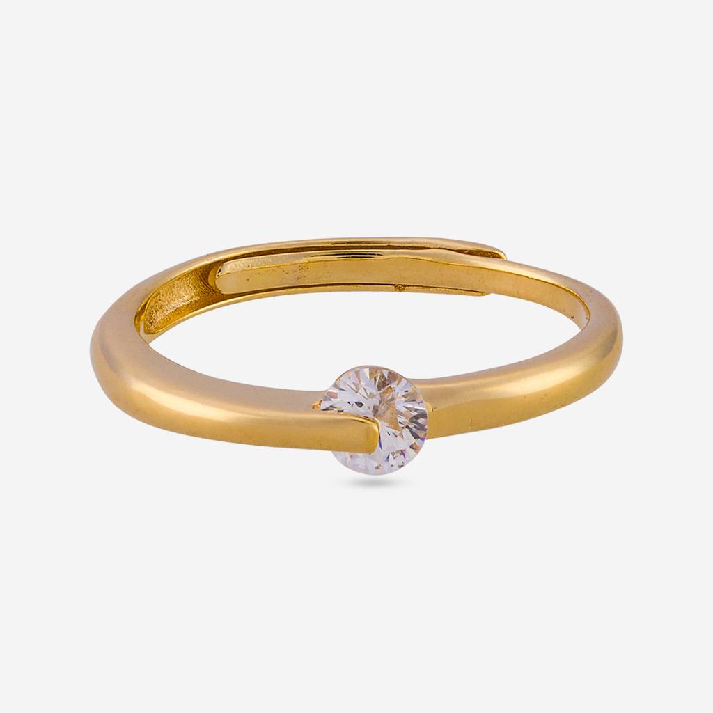White - Plated Office Wear Silver Finger Ring - 473447 : 473447