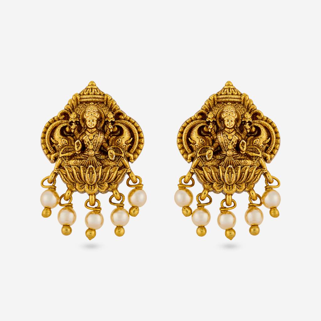 Pearl Gold - Plated Festive Antique Earring - 466756 : 466756