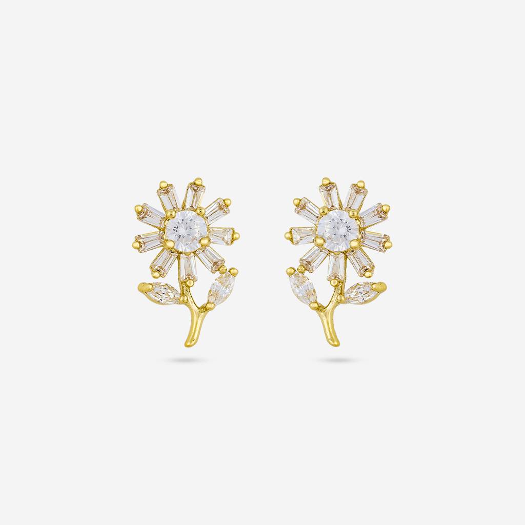 White Gold - Plated Casual Wear Trendy Zircon Earring - 460382 : 460382