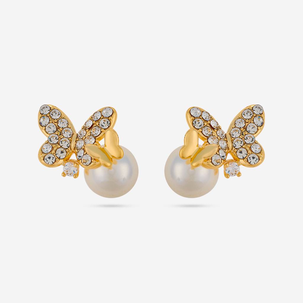 Pearl Gold - Plated Casual Wear Trendy Zircon Earring - 464618 : 464618