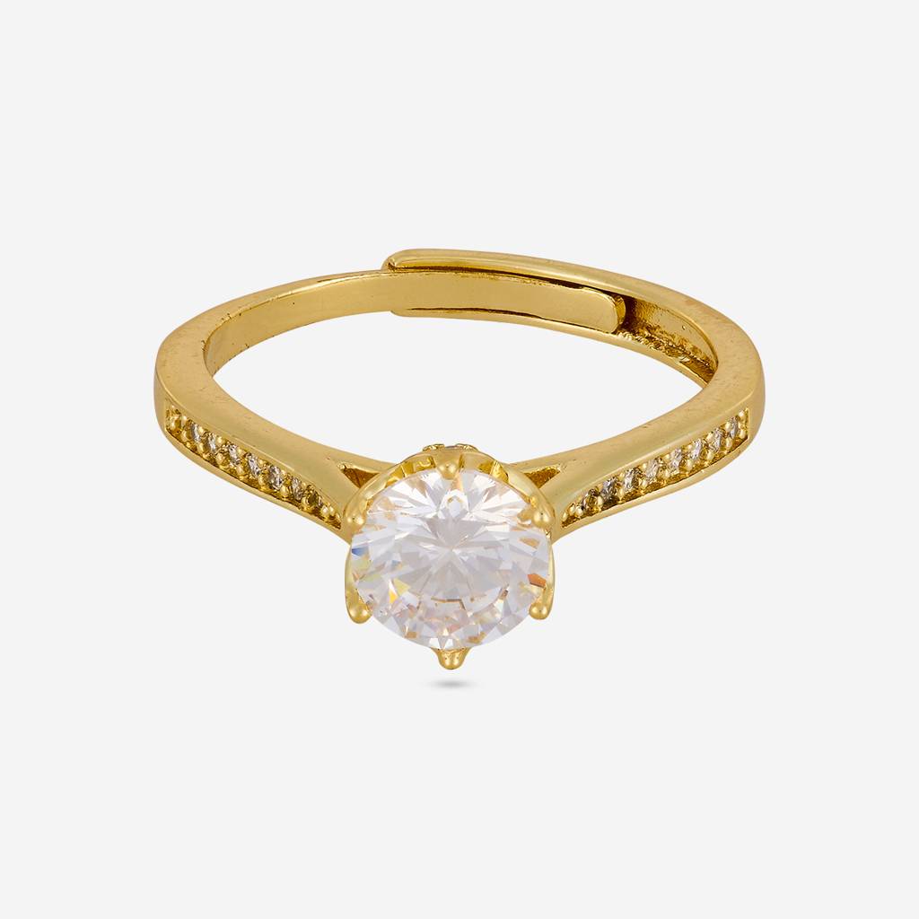 Gold Plated Casual Wear Trendy Zircon Finger Ring - 474316 : 474316