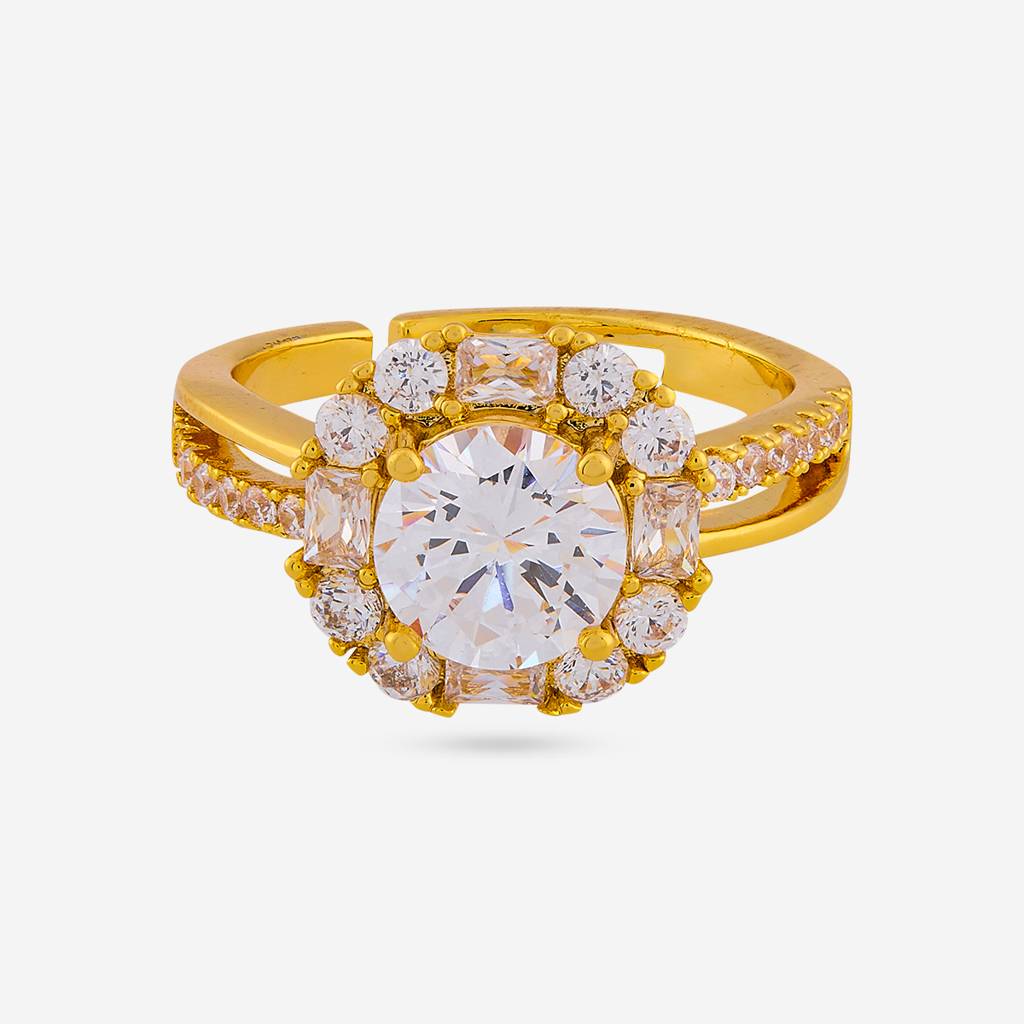 White -Gold Plated Party Wear Trendy Zircon Finger Ring - 476434 : 476434