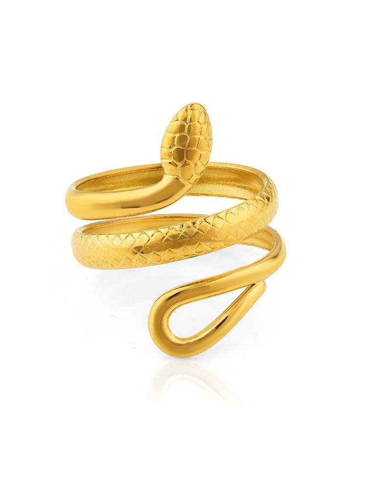 18K Gold Plated Serpent - Ring Stainless Steel Waterproof & Anti-Tarnish (Free Size) : R55DGSS0G