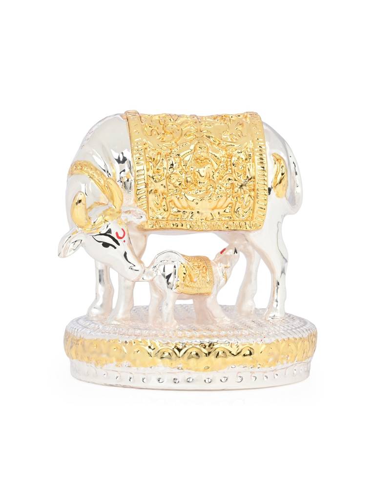 999 Silver Plated Kamdhenu Idol : BYGFT275