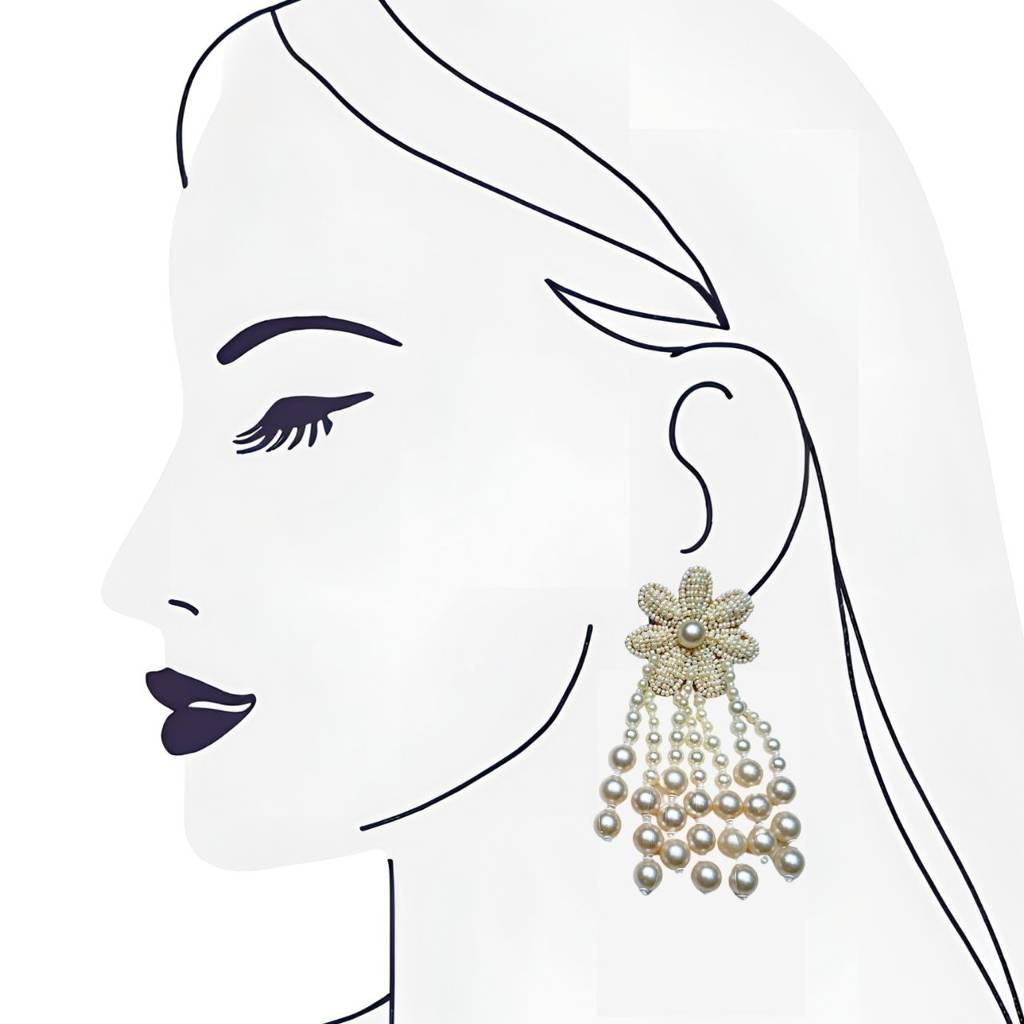 White Moti Pearl Dangler Earring : ERWD051