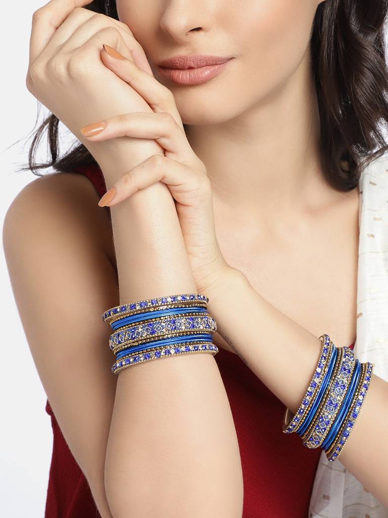Metal Chuda Bangle Set Navratri Gift For Women Indian Traditional Ethnic Jewellery : PF51B40B