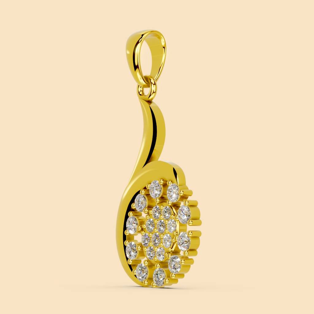 22K Gold Vermeil |Velora Pendant (Without Chain)| Pure 925 Sterling Silver With The Thickest Gold Layer : TSPN-VEL--22K-13064