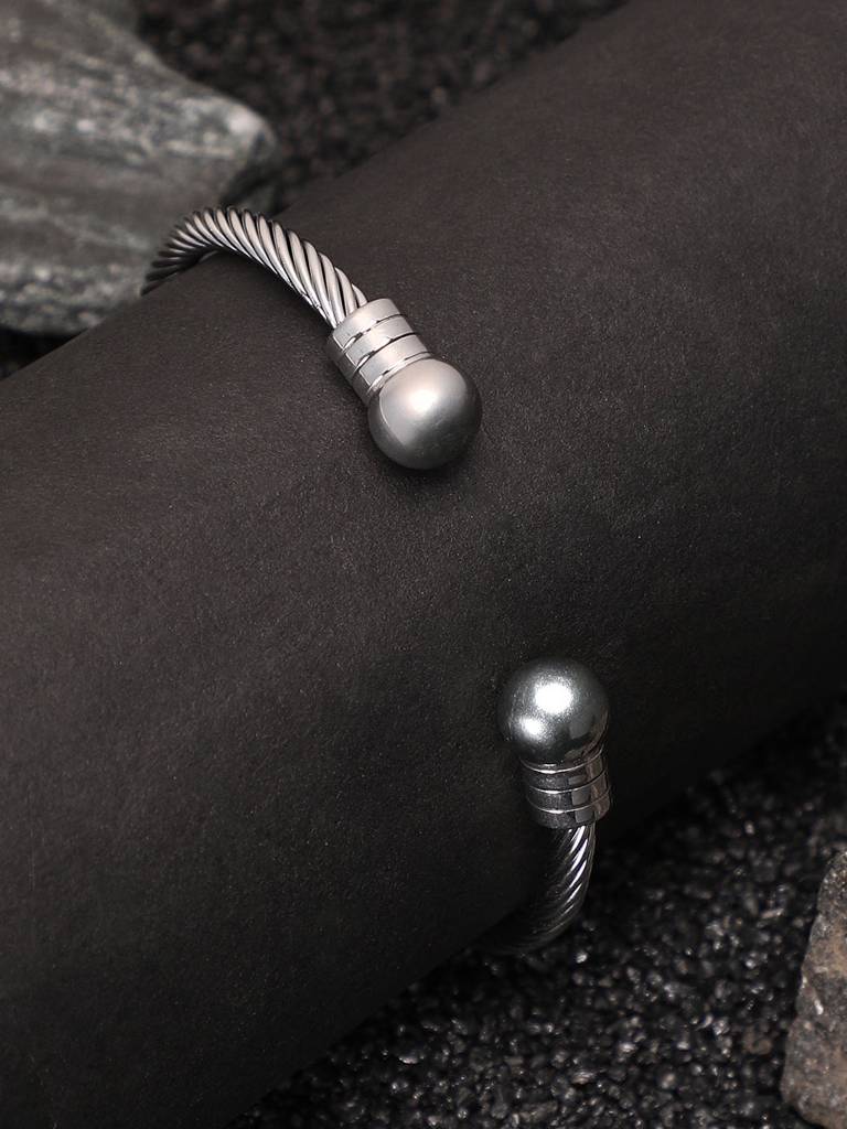 Men'S The Orb Cuff Bracelet - Metallic Silver : FABR1269