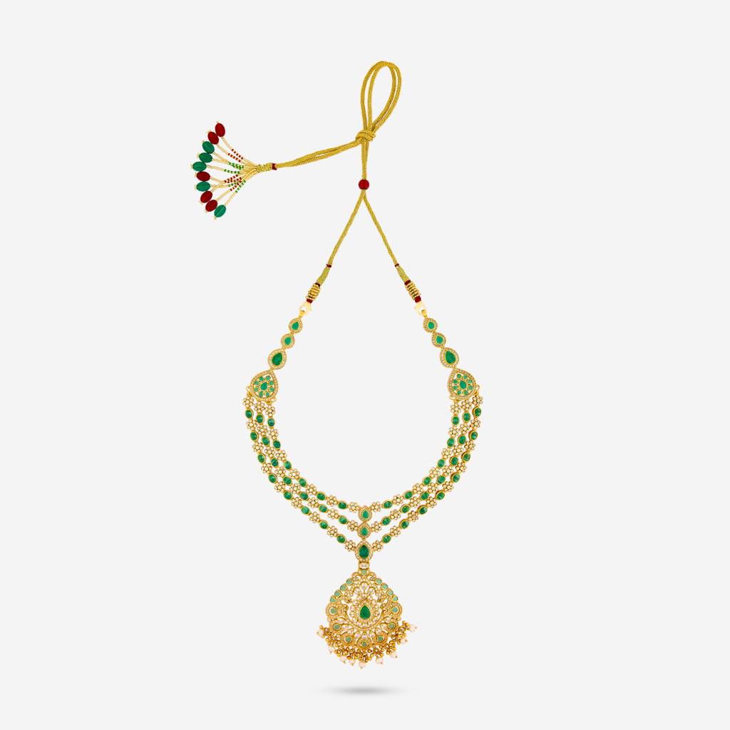 Green Gold Plated - Bridesmaid Temple Necklace - 447973 : 447973