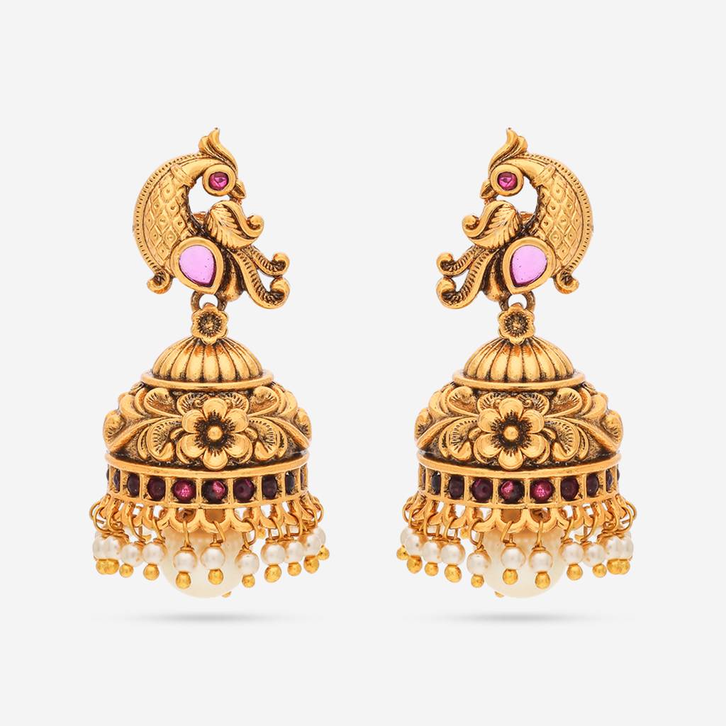Ruby Gold - Plated Festive Antique Earring - 451741 : 451741