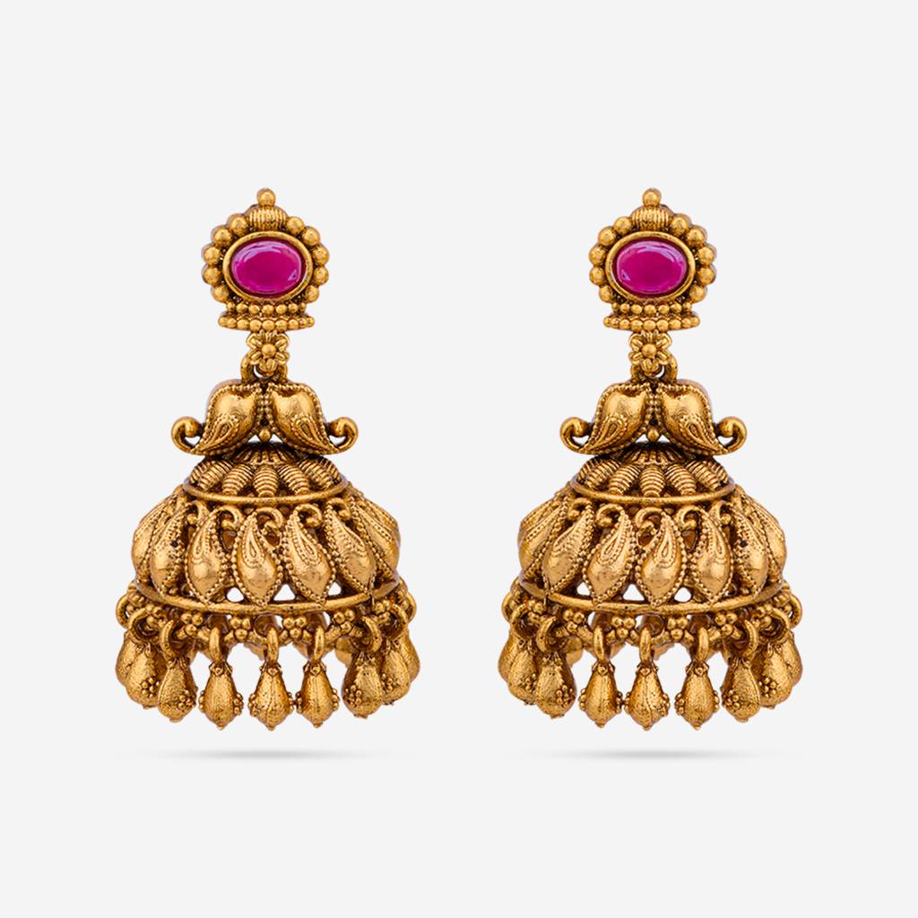 Ruby Gold - Plated Festive Antique Earring - 445969 : 445969