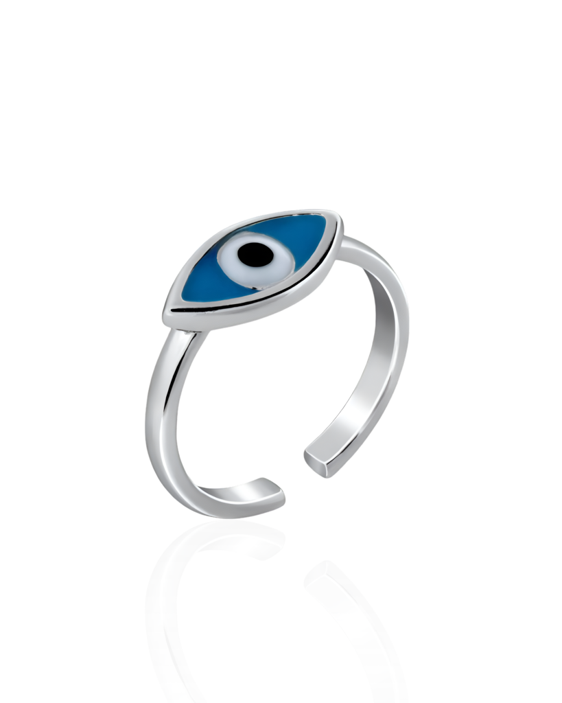 925 Sterling Silver Evil Eye Toe Ring For Women : SMK-W-TR-004