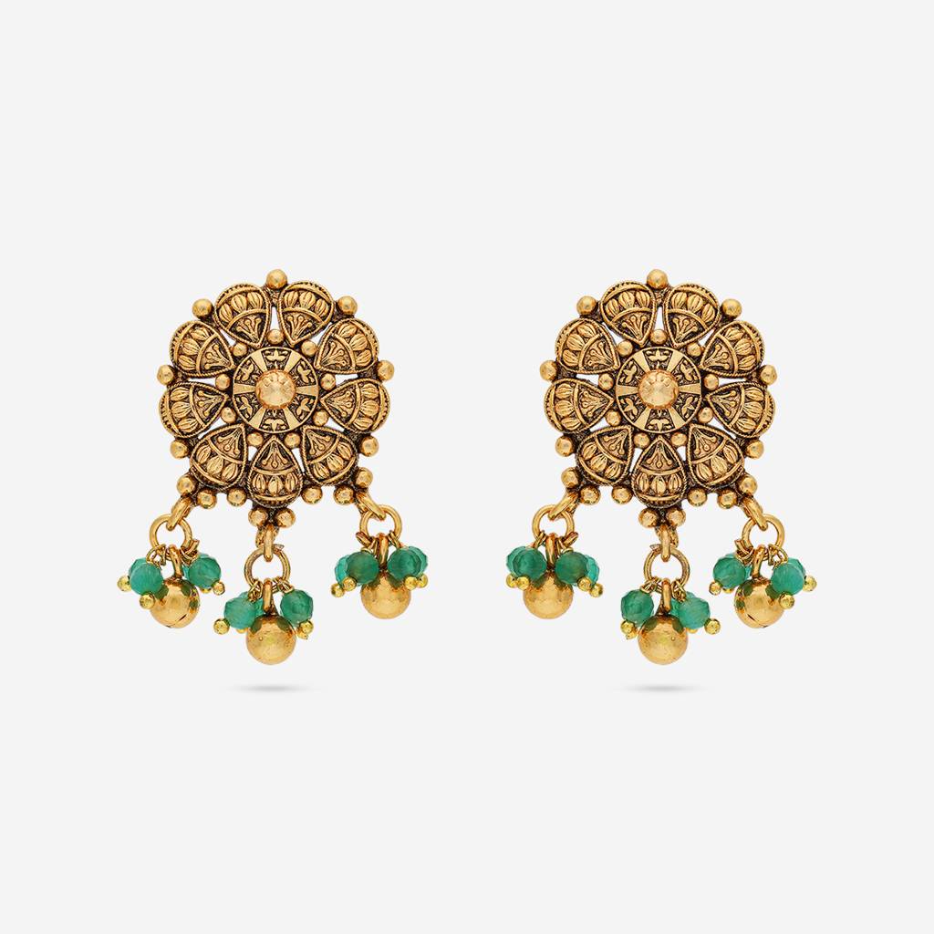 Green Gold - Plated Festive Antique Earring - 448988 : 448988