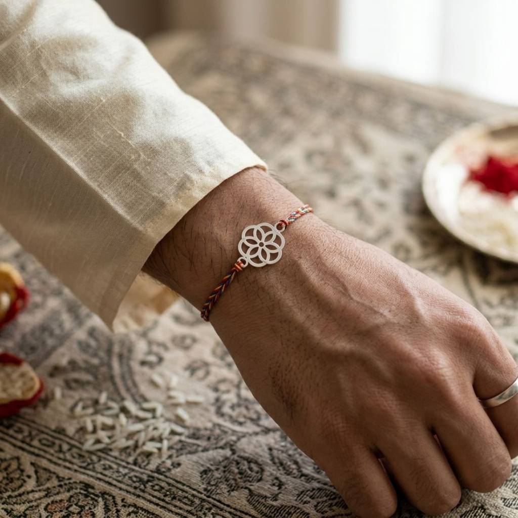 Forever Love 925 Sterling Silver Rakhi For Brother : RB-0026