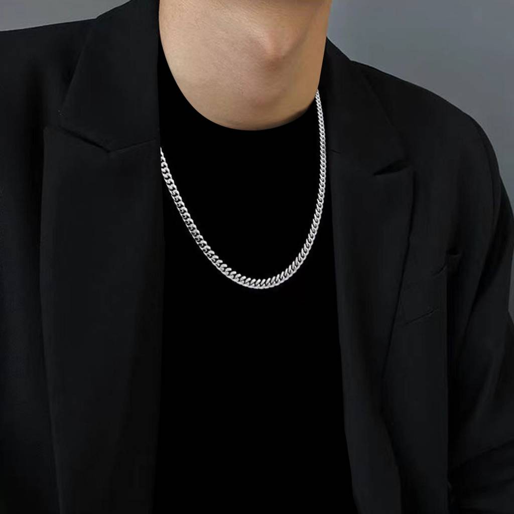 Peora Silver Plated 316L Stainless Steel 3 Mm Link Chain For Boys Necklace For Men : PX5CH54