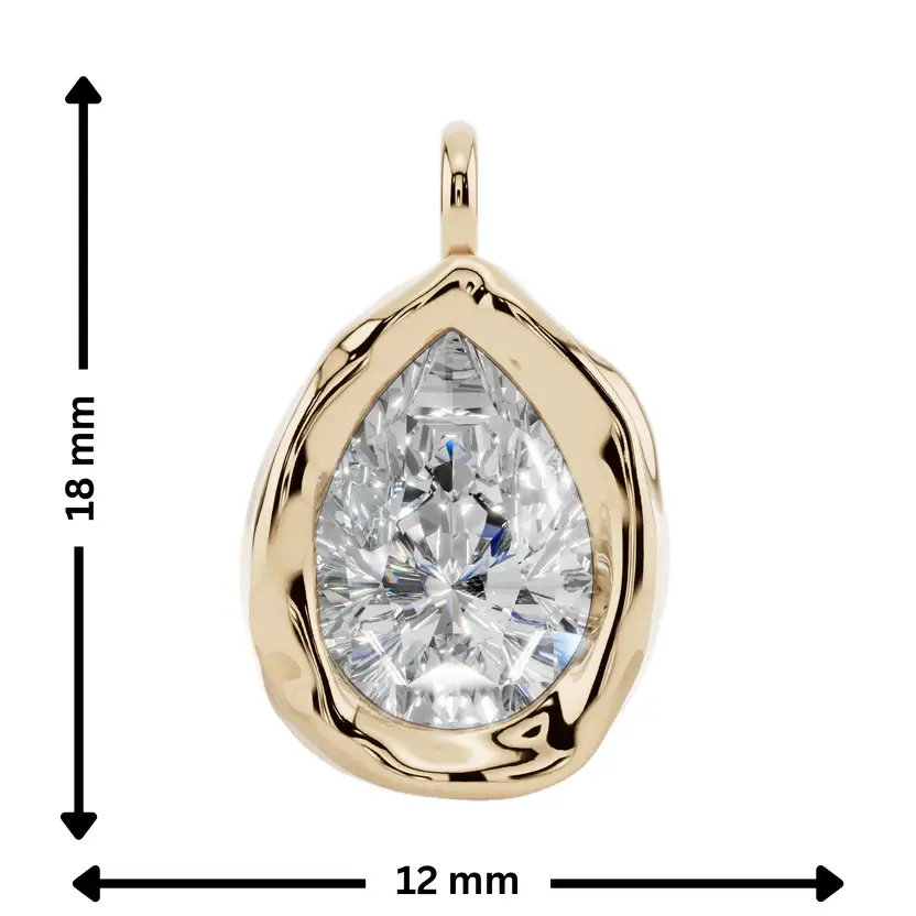 Prism Drop Semi Silver Pendant Necklace : VFL11-G-SM