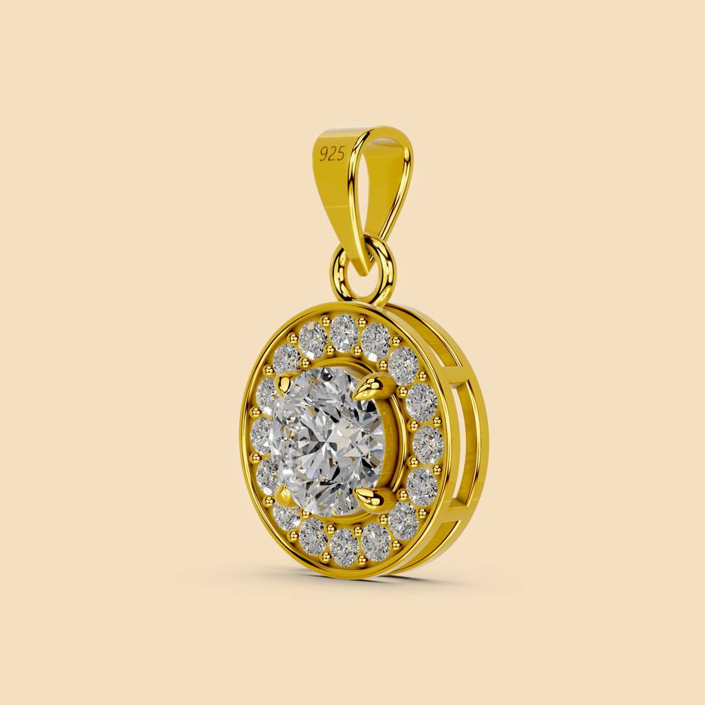 22K Gold Vermeil |Orbis Pendant (Without Chain)| Pure 925 Sterling Silver With The Thickest Gold Layer : TSPN-ORB-22K-13025