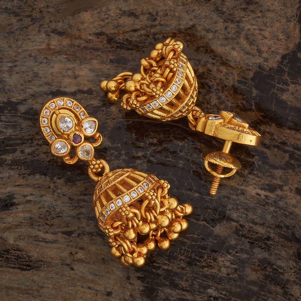 Ruby Gold - Plated Festive Temple Earring - 434583 : 434583