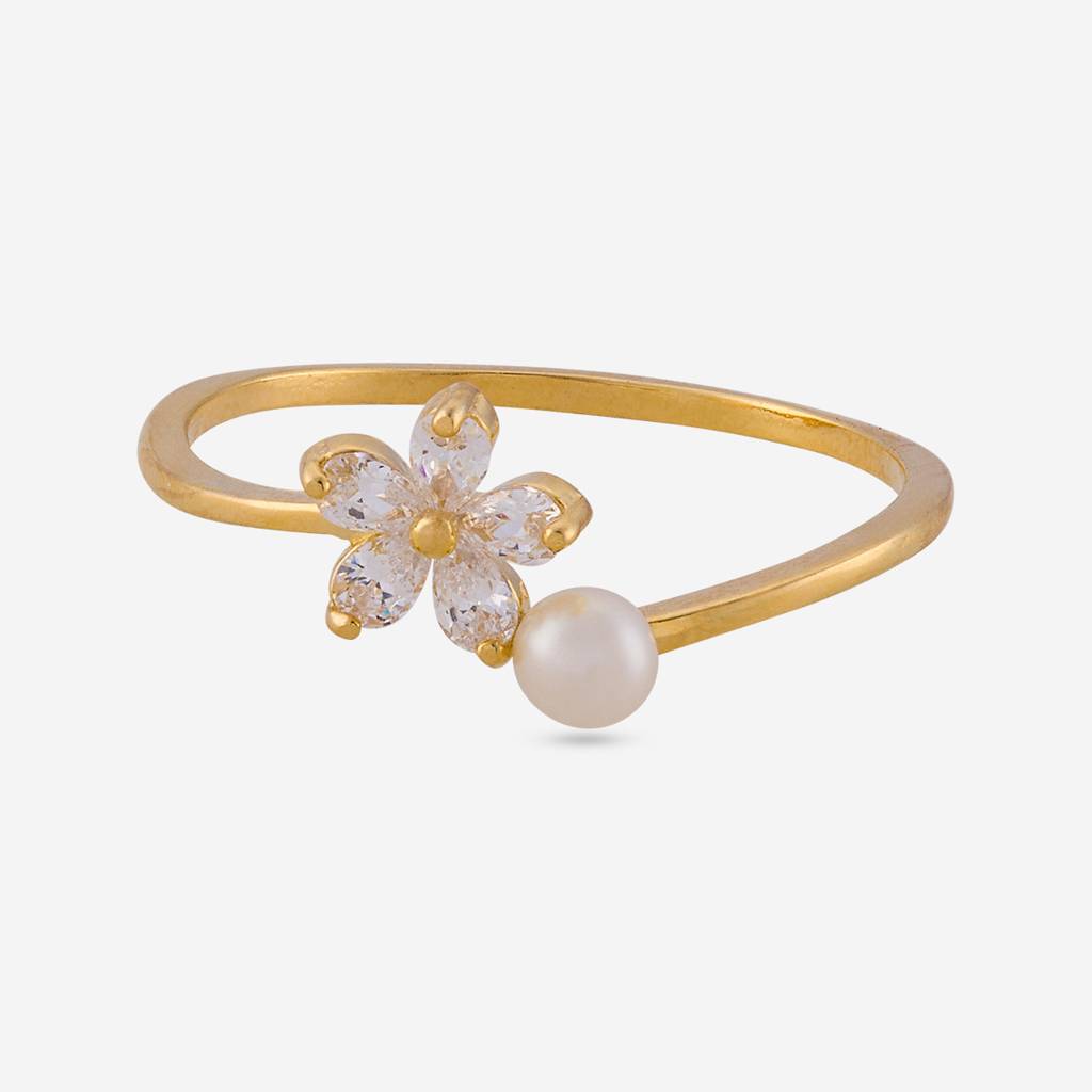 Pearl - Office Wear Silver Finger Ring - 473453 : 473453