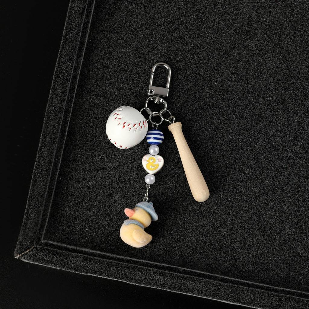 Cute Baseball & Duck Bag Charm : C-BG-0092-S-YL