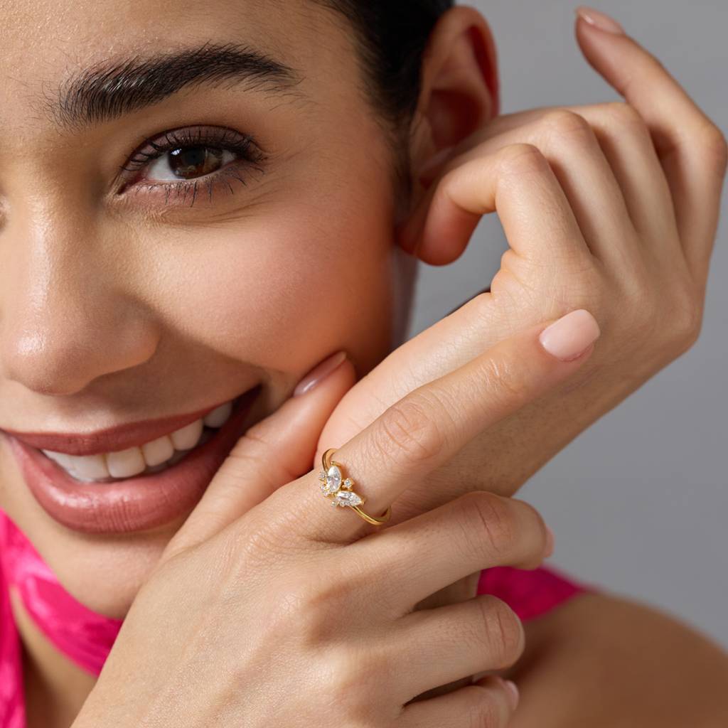 White Gold - Plated Office Wear Silver Finger Ring - 453142 : 453142