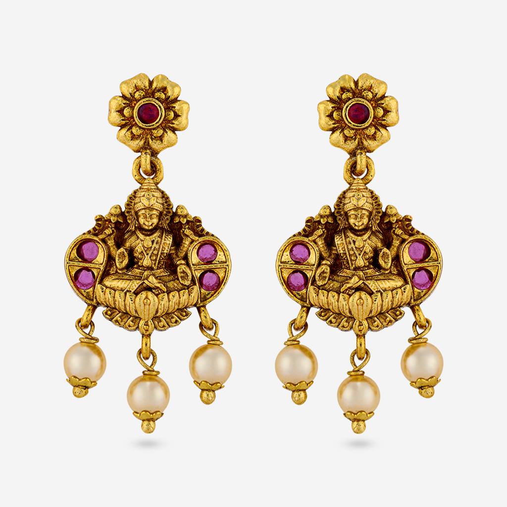 Ruby Gold - Plated Festive Antique Earring - 463530 : 463530