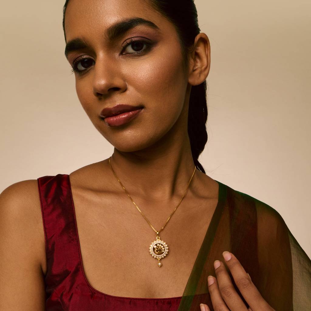 White Gold - Plated Festive Temple Pendant - 452663 : 452663