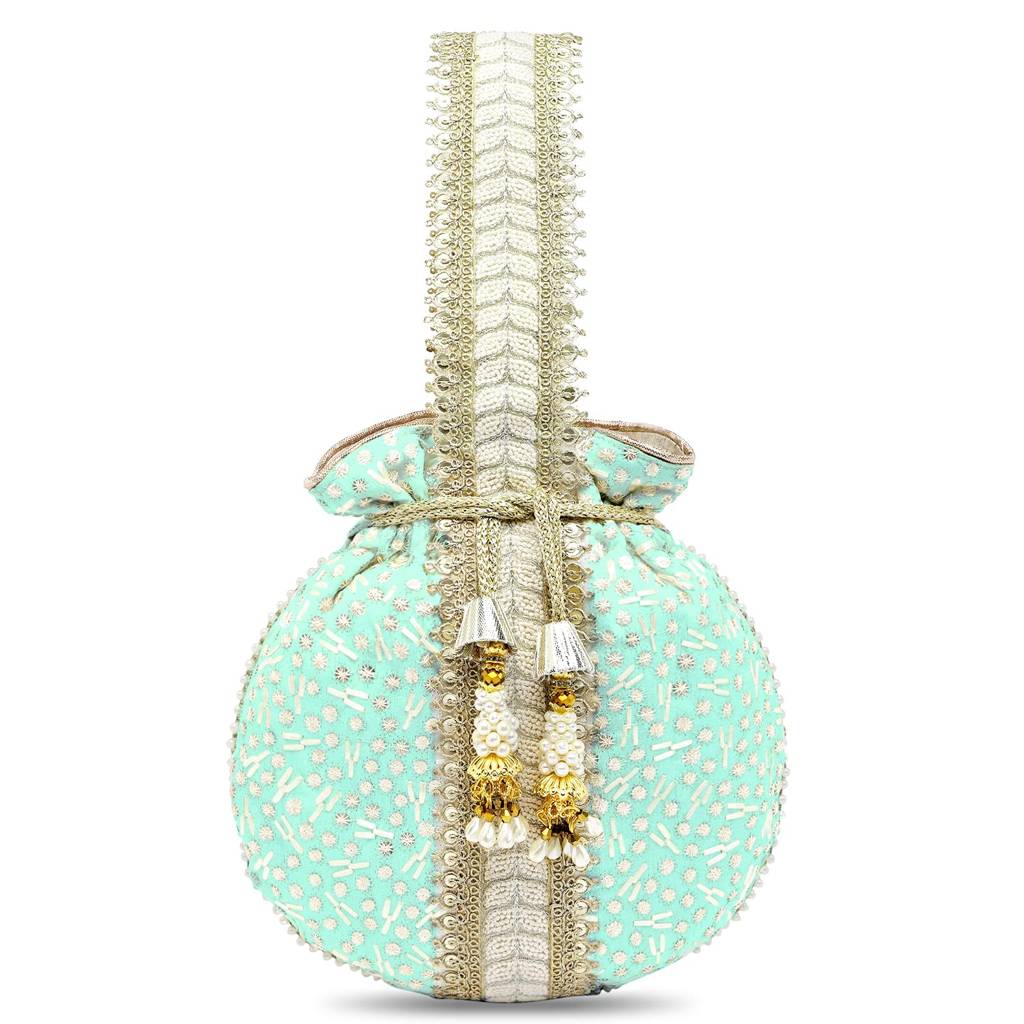 Potli Bags For Women Evening Bag Clutch Ethnic Bride Purse With Drawstring(P93Br) : P93MNT