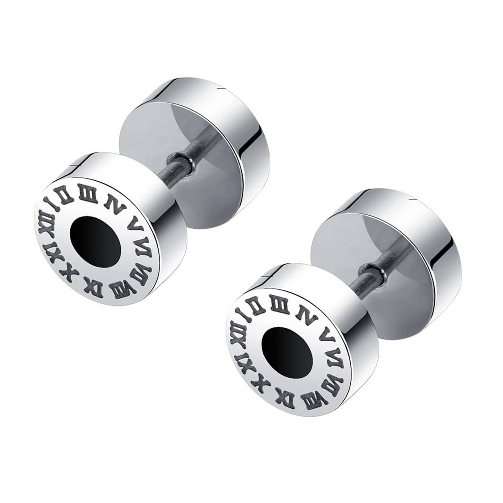 Silver Plated Stud Earings Stylish Design Fashion Jewellery For Men & Boys (Px9Me35) : PX9ME35