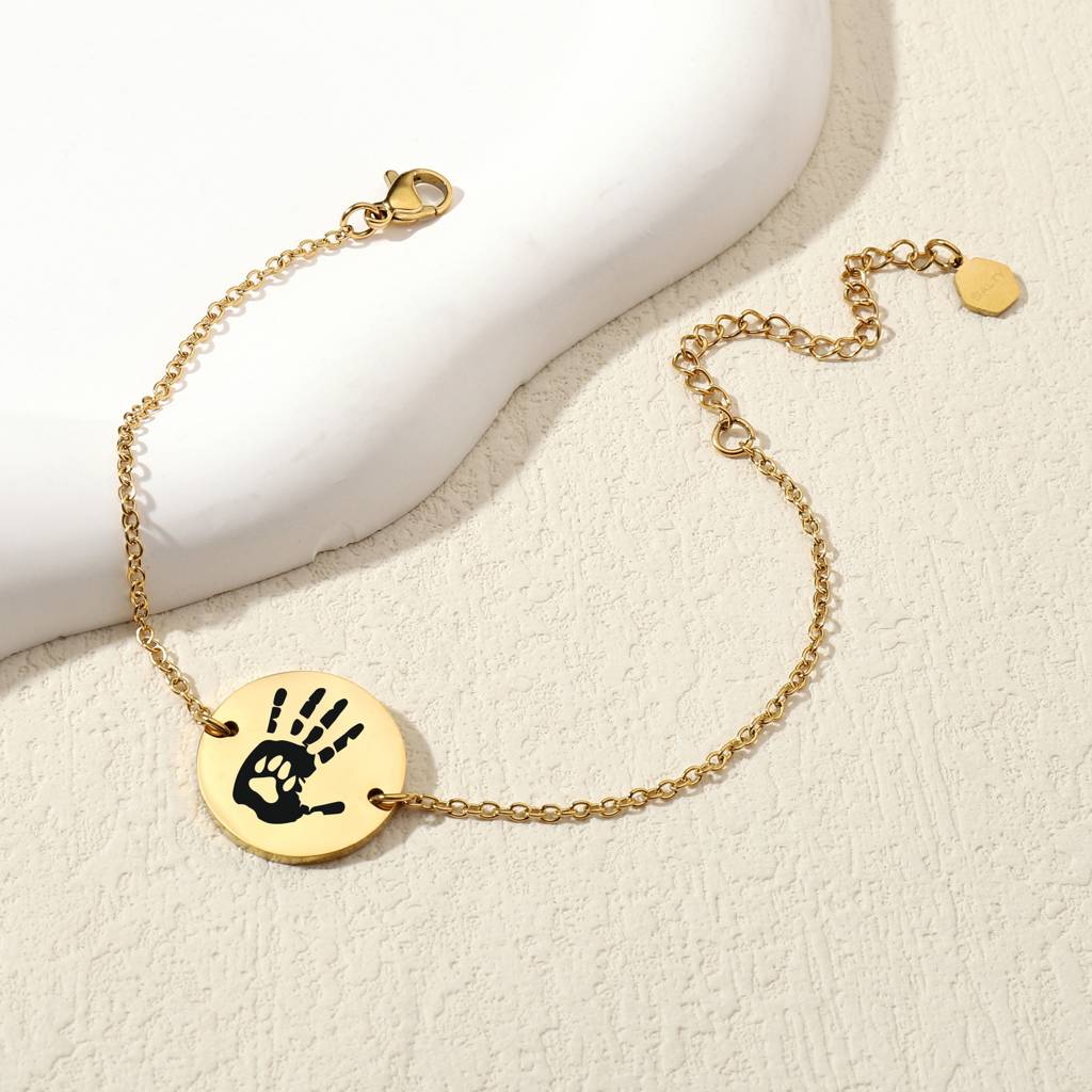 Minimal Round  Personalised Golden Bracelet : BS14209-G