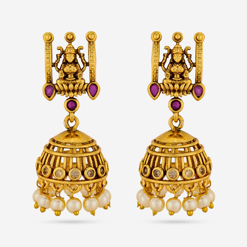 Ruby Gold - Plated Festive Antique Earring - 467517 : 467517