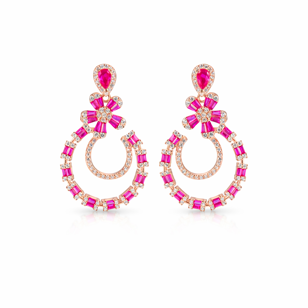 Gulabi Glam Hoops : TREBJX0020Rose