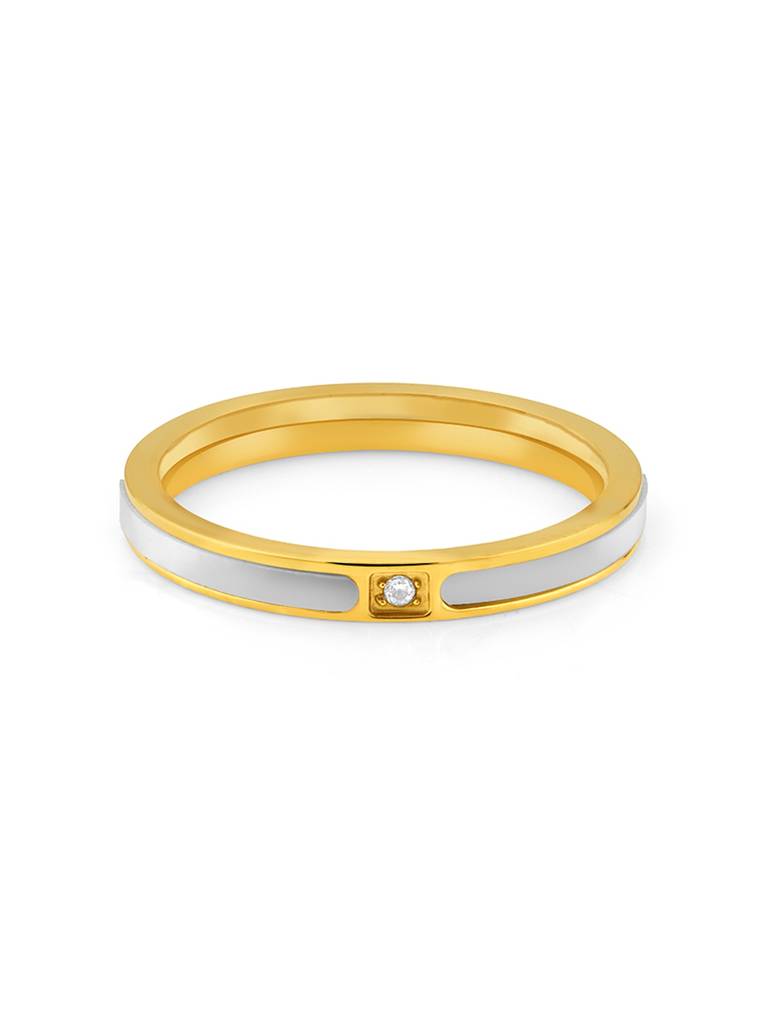 18K Gold Plated Light Ring Stainless Steel Waterproof & Anti-Tarnish : R48ASSS7G