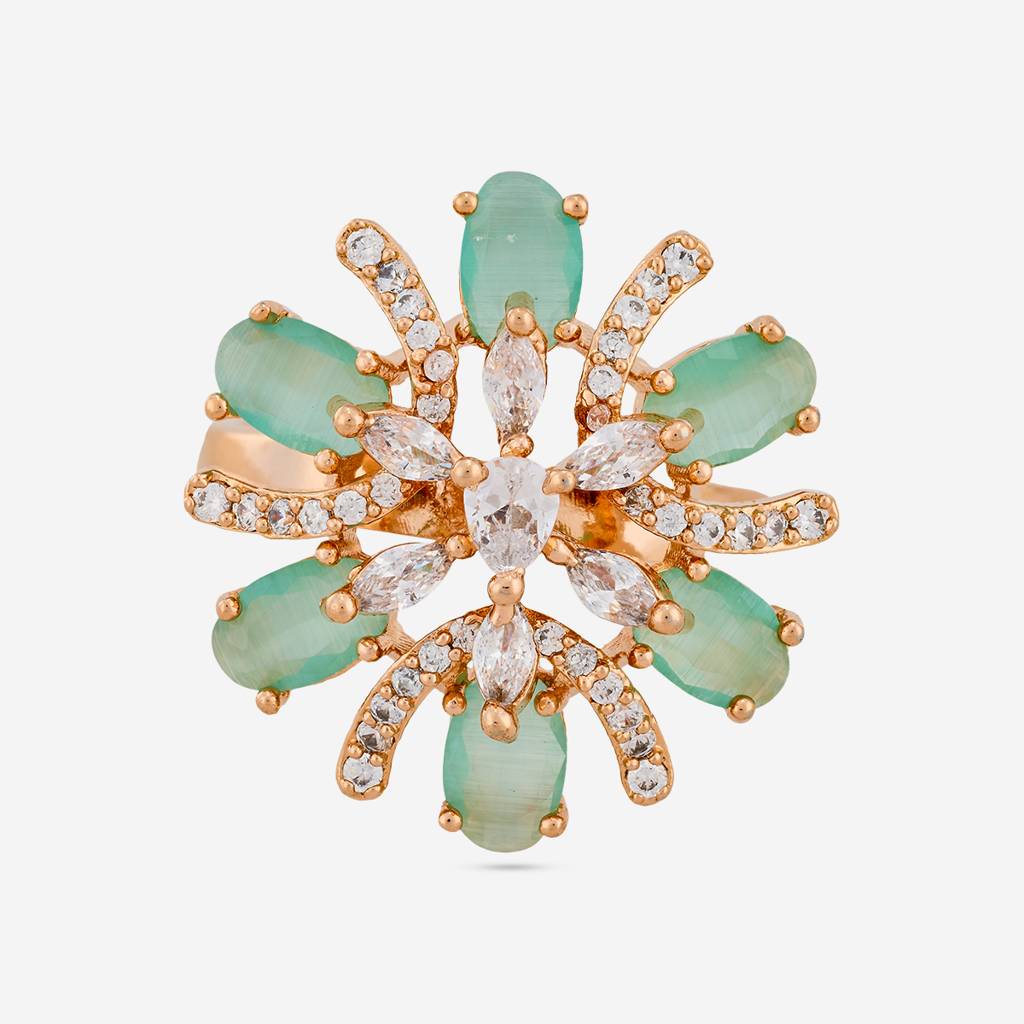 Plated Party Wear Zircon Finger Ring - 469721 : 469724