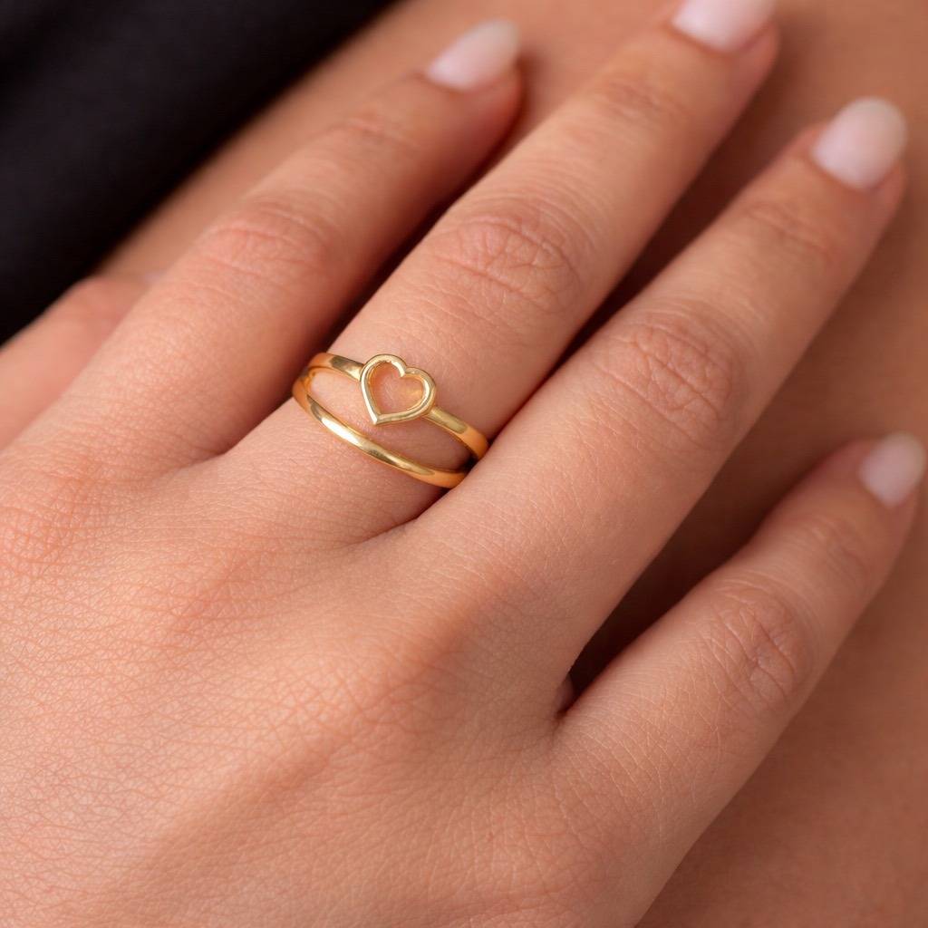 Adjustable Heart Stack Ring : CLS-4