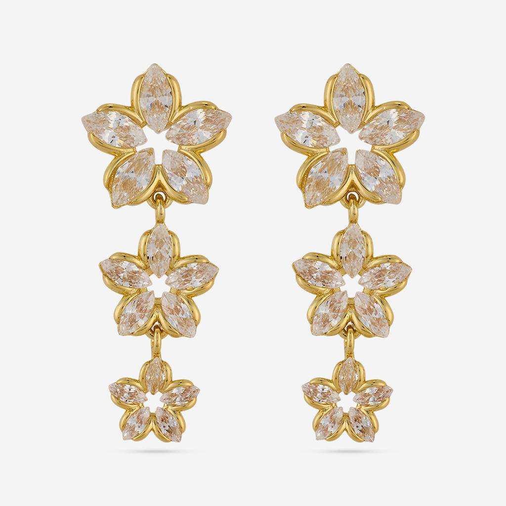 White Gold - Plated Casual Wear Trendy Zircon Earring - 460140 : 460140