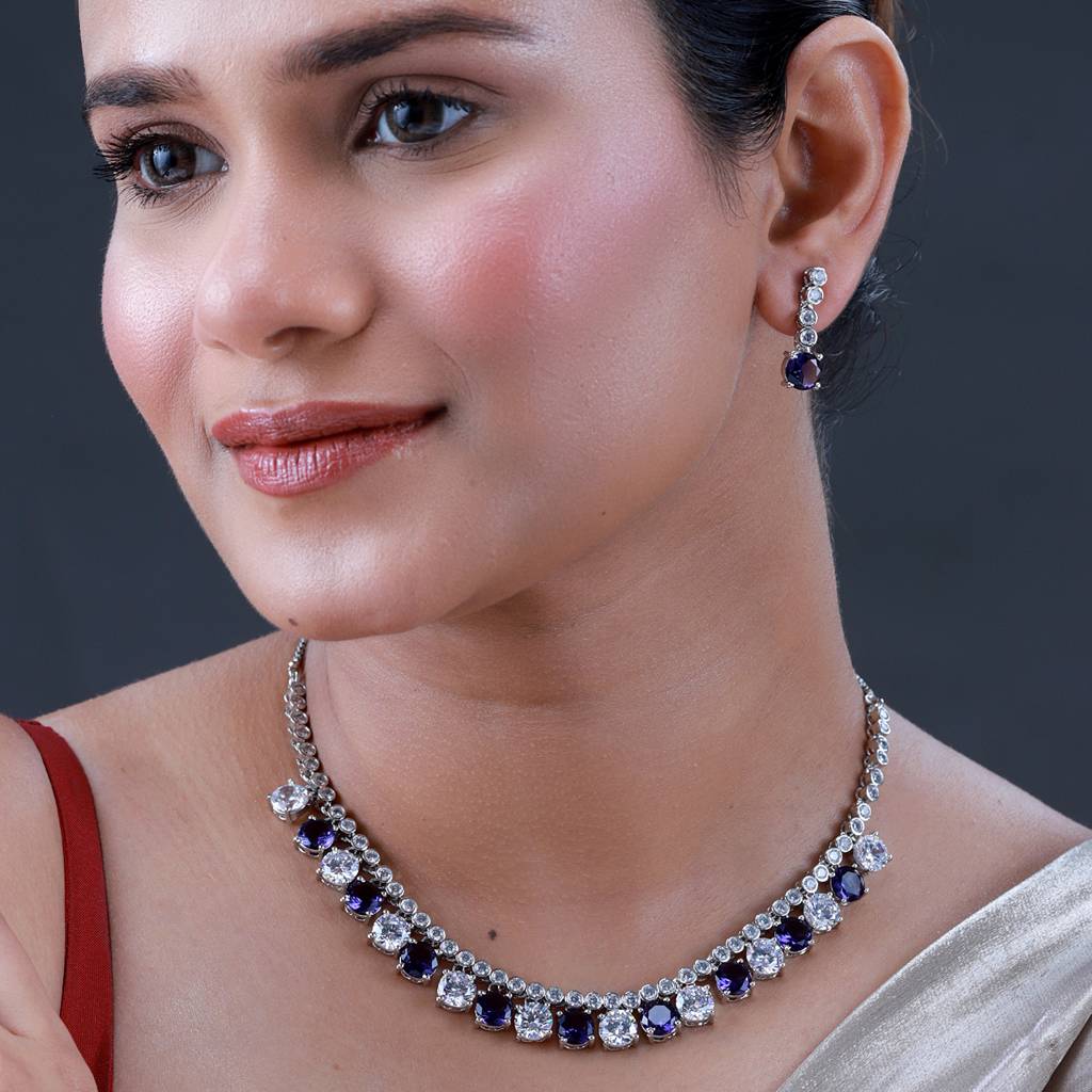 Sparkling Elegance Purple Cz Set : 8905124585087