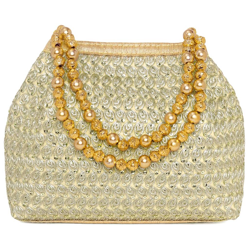 Potli Embroidered - Purse For Women Handmade Stylish Handbag Fashion Bridal Bag : P65G-F-3