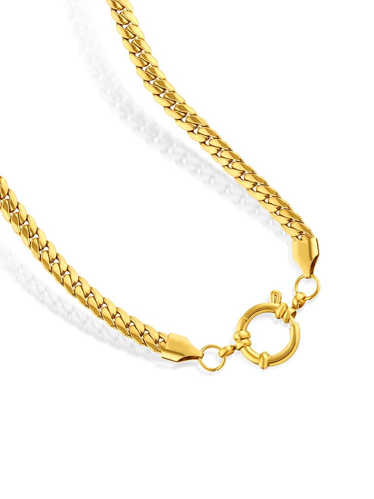 18K Gold Plated Halo Circle Necklace Stainless Steel Waterproof & Anti-Tarnish : N9ASSS0G