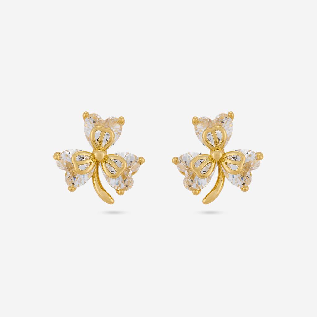 White Gold - Plated Casual Wear Trendy Zircon Earring - 460385 : 460385